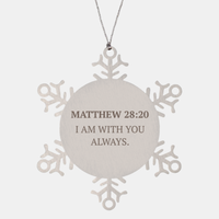 Load image into Gallery viewer, Christian Ornaments For Christmas Tree, I Am With You Always, Religious Christmas Decorations, Scripture Ornaments Gifts, Bible Verse Ornament
