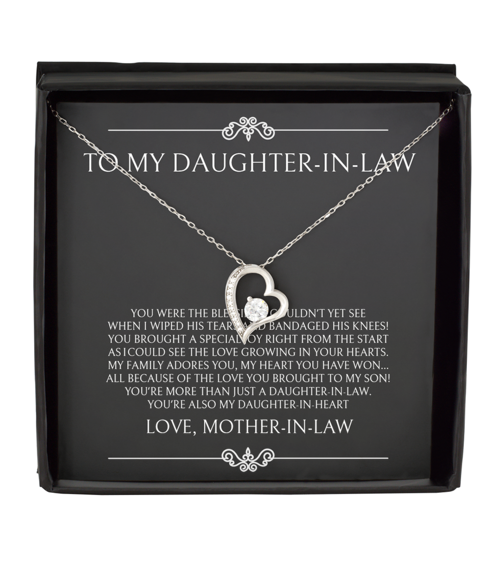 Birthday Card For Daughter in law, Solitaire Crystal Necklace, To My Daughter in law Necklace from Mother in law, Future Daughter in Law Wedding Gifts