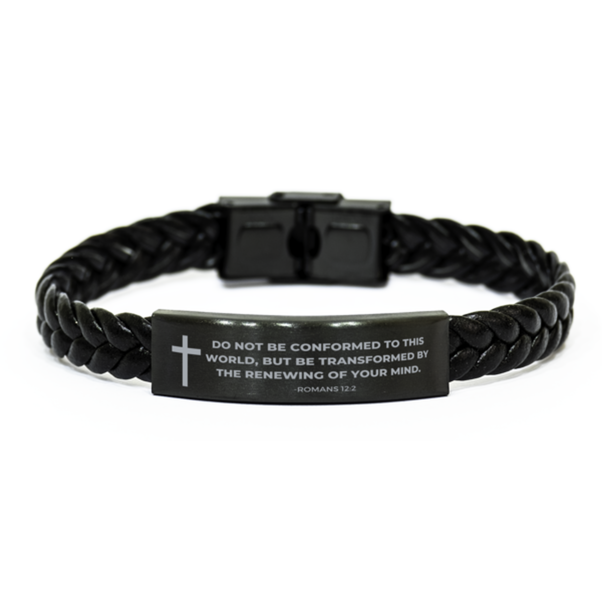 Baptism Gifts For Teenage Boys Girls, Christian Bible Verse Braided Leather Bracelet, Do not be conformed to this world, Catholic Confirmation Gifts for Son, Godson, Grandson, Nephew