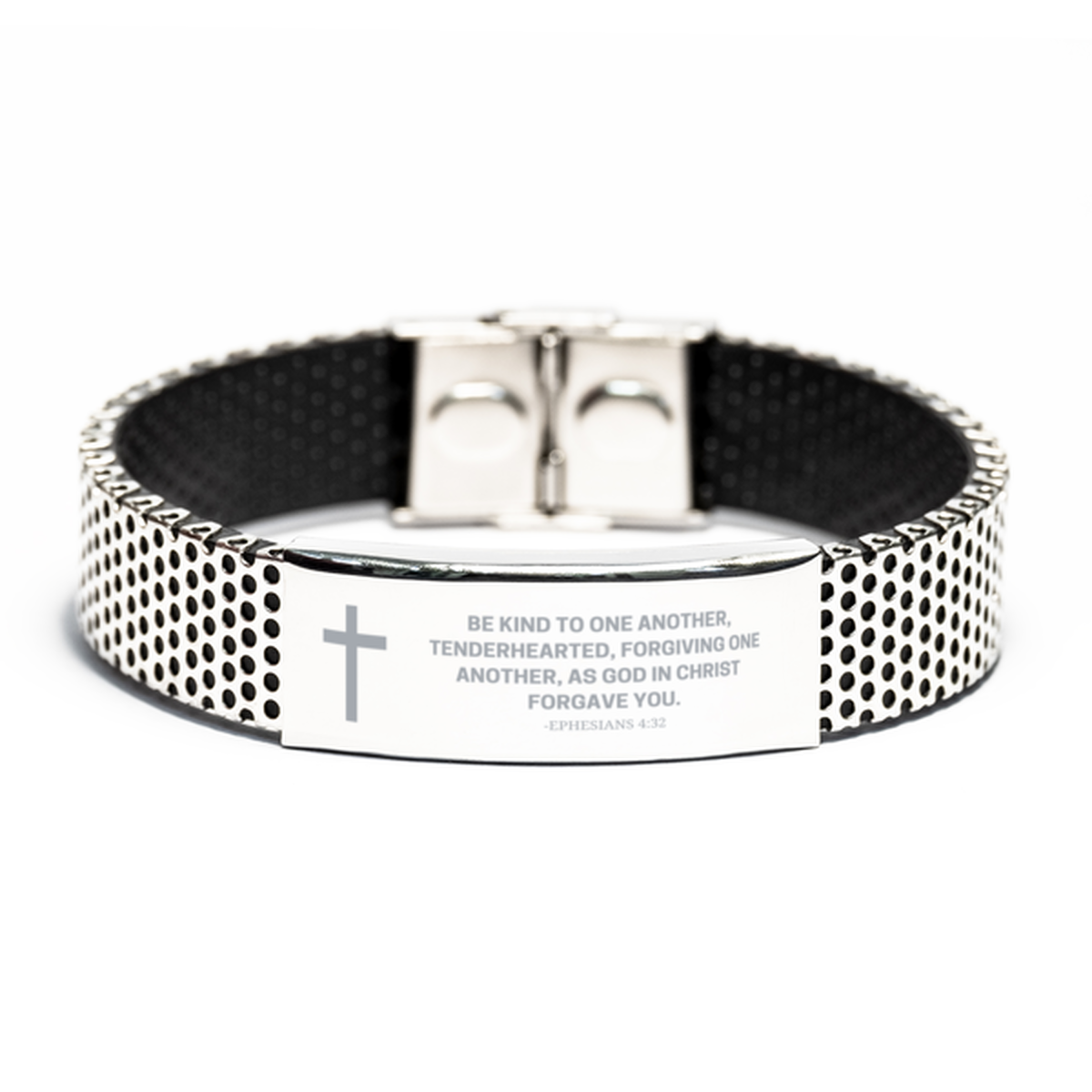 Baptism Gifts For Teenage Boys Girls, Christian Bible Verse Stainless Steel Bracelet, Be kind to one another, Catholic Confirmation Gifts for Son, Godson, Grandson, Nephew