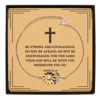Load image into Gallery viewer, Baptism Gifts For Teenage Boys Girls, Christian Bible Verse Sterling Silver Sunflower Bracelet, For the lord your God will be with you, Confirmation Gifts, Bible Verse Card for Son, Godson, Grandson
