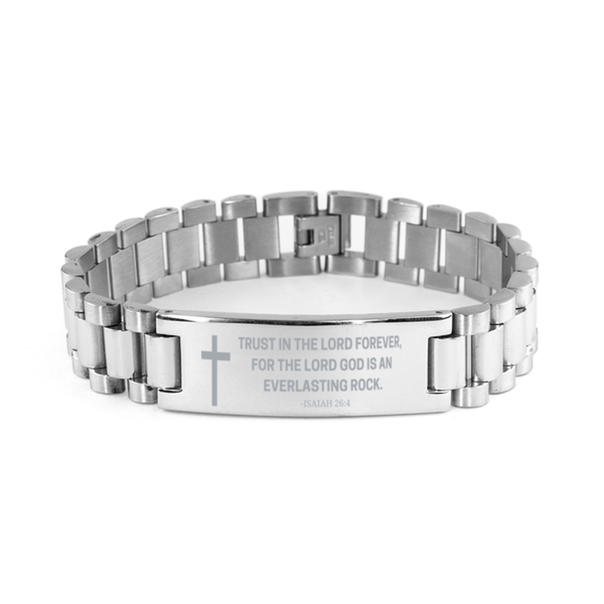 Baptism Gifts For Teenage Boys Girls, Christian Bible Verse Ladder Stainless Steel Bracelet, Trust in the Lord forever, Catholic Confirmation Gifts for Son, Godson, Grandson, Nephew