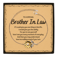 Load image into Gallery viewer, To My Brother In Law Sunflower Bracelet, Gifts For Brother In Law Message Card, Inspirational Gifts for Christmas Birthday, Epic Gifts for Brother In Law To A Special Brother In Law how incredibly proud of you I am
