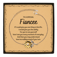 Load image into Gallery viewer, To My Fiancee Sunflower Bracelet, Gifts For Fiancee Message Card, Inspirational Gifts for Christmas Birthday, Epic Gifts for Fiancee To A Special Fiancee how incredibly proud of you I am
