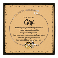 Load image into Gallery viewer, To My Gigi Sunflower Bracelet, Gifts For Gigi Message Card, Inspirational Gifts for Christmas Birthday, Epic Gifts for Gigi To A Special Gigi how incredibly proud of you I am
