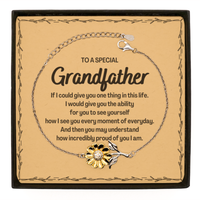 Load image into Gallery viewer, To My Grandfather Sunflower Bracelet, Gifts For Grandfather Message Card, Inspirational Gifts for Christmas Birthday, Epic Gifts for Grandfather To A Special Grandfather how incredibly proud of you I am
