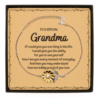 Load image into Gallery viewer, To My Grandma Sunflower Bracelet, Gifts For Grandma Message Card, Inspirational Gifts for Christmas Birthday, Epic Gifts for Grandma To A Special Grandma how incredibly proud of you I am
