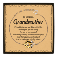 Load image into Gallery viewer, To My Grandmother Sunflower Bracelet, Gifts For Grandmother Message Card, Inspirational Gifts for Christmas Birthday, Epic Gifts for Grandmother To A Special Grandmother how incredibly proud of you I am

