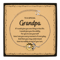 Load image into Gallery viewer, To My Grandpa Sunflower Bracelet, Gifts For Grandpa Message Card, Inspirational Gifts for Christmas Birthday, Epic Gifts for Grandpa To A Special Grandpa how incredibly proud of you I am
