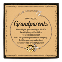 Load image into Gallery viewer, To My Grandparents Sunflower Bracelet, Gifts For Grandparents Message Card, Inspirational Gifts for Christmas Birthday, Epic Gifts for Grandparents To A Special Grandparents how incredibly proud of you I am
