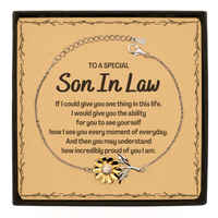 Load image into Gallery viewer, To My Son In Law Sunflower Bracelet, Gifts For Son In Law Message Card, Inspirational Gifts for Christmas Birthday, Epic Gifts for Son In Law To A Special Son In Law how incredibly proud of you I am
