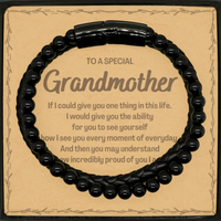 Load image into Gallery viewer, To My Grandmother Stone Leather Bracelets, Gifts For Grandmother Message Card, Inspirational Gifts for Christmas Birthday, Epic Gifts for Grandmother To A Special Grandmother how incredibly proud of you I am
