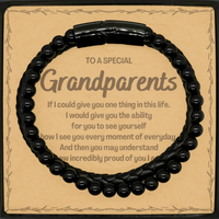 Load image into Gallery viewer, To My Grandparents Stone Leather Bracelets, Gifts For Grandparents Message Card, Inspirational Gifts for Christmas Birthday, Epic Gifts for Grandparents To A Special Grandparents how incredibly proud of you I am
