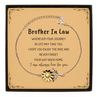 Load image into Gallery viewer, Brother In Law wherever your journey in life may take you, I am always here for you Brother In Law Sunflower Bracelet, Awesome Christmas Gifts For Brother In Law Message Card, Brother In Law Birthday Gifts for Men Women Family Loved One
