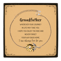 Load image into Gallery viewer, Grandfather wherever your journey in life may take you, I am always here for you Grandfather Sunflower Bracelet, Awesome Christmas Gifts For Grandfather Message Card, Grandfather Birthday Gifts for Men Women Family Loved One
