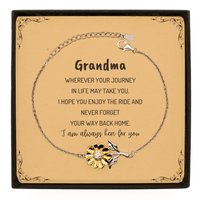 Load image into Gallery viewer, Grandma wherever your journey in life may take you, I am always here for you Grandma Sunflower Bracelet, Awesome Christmas Gifts For Grandma Message Card, Grandma Birthday Gifts for Men Women Family Loved One
