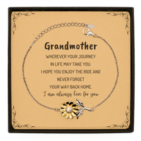 Load image into Gallery viewer, Grandmother wherever your journey in life may take you, I am always here for you Grandmother Sunflower Bracelet, Awesome Christmas Gifts For Grandmother Message Card, Grandmother Birthday Gifts for Men Women Family Loved One

