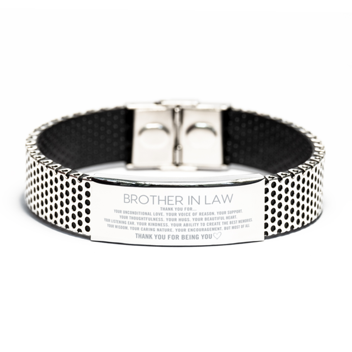 Brother In Law Stainless Steel Bracelet Custom, Engraved Gifts For Brother In Law Christmas Graduation Birthday Gifts for Men Women Brother In Law Thank you for Your unconditional love