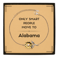 Load image into Gallery viewer, Only smart people move to Alabama Sunflower Bracelet, Message Card Gifts For Alabama, Move to Alabama Gifts for Friends Coworker Funny Saying Quote
