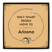 Load image into Gallery viewer, Only smart people move to Arizona Sunflower Bracelet, Message Card Gifts For Arizona, Move to Arizona Gifts for Friends Coworker Funny Saying Quote

