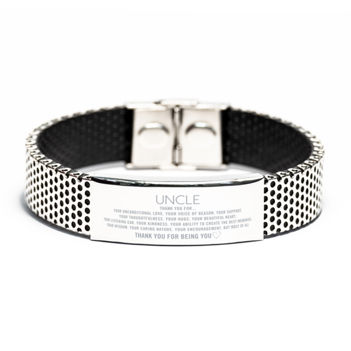 Uncle Stainless Steel Bracelet Custom, Engraved Gifts For Uncle Christmas Graduation Birthday Gifts for Men Women Uncle Thank you for Your unconditional love