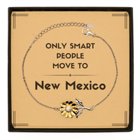 Load image into Gallery viewer, Only smart people move to New Mexico Sunflower Bracelet, Message Card Gifts For New Mexico, Move to New Mexico Gifts for Friends Coworker Funny Saying Quote
