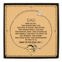 Load image into Gallery viewer, Dad Sunflower Bracelet Custom, Message Card Gifts For Dad Christmas Graduation Birthday Gifts for Men Women Dad Thank you for Your unconditional love
