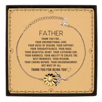 Load image into Gallery viewer, Father Sunflower Bracelet Custom, Message Card Gifts For Father Christmas Graduation Birthday Gifts for Men Women Father Thank you for Your unconditional love
