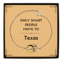 Load image into Gallery viewer, Only smart people move to Texas Sunflower Bracelet, Message Card Gifts For Texas, Move to Texas Gifts for Friends Coworker Funny Saying Quote
