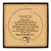 Load image into Gallery viewer, Fiancee Sunflower Bracelet Custom, Message Card Gifts For Fiancee Christmas Graduation Birthday Gifts for Men Women Fiancee Thank you for Your unconditional love
