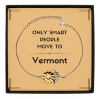 Load image into Gallery viewer, Only smart people move to Vermont Sunflower Bracelet, Message Card Gifts For Vermont, Move to Vermont Gifts for Friends Coworker Funny Saying Quote
