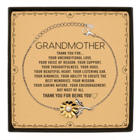 Load image into Gallery viewer, Grandmother Sunflower Bracelet Custom, Message Card Gifts For Grandmother Christmas Graduation Birthday Gifts for Men Women Grandmother Thank you for Your unconditional love
