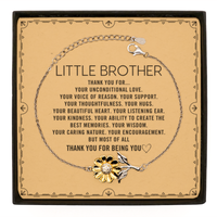 Load image into Gallery viewer, Little Brother Sunflower Bracelet Custom, Message Card Gifts For Little Brother Christmas Graduation Birthday Gifts for Men Women Little Brother Thank you for Your unconditional love
