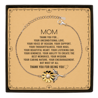 Load image into Gallery viewer, Mom Sunflower Bracelet Custom, Message Card Gifts For Mom Christmas Graduation Birthday Gifts for Men Women Mom Thank you for Your unconditional love
