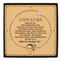 Load image into Gallery viewer, Stepfather Sunflower Bracelet Custom, Message Card Gifts For Stepfather Christmas Graduation Birthday Gifts for Men Women Stepfather Thank you for Your unconditional love
