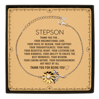 Load image into Gallery viewer, Stepson Sunflower Bracelet Custom, Message Card Gifts For Stepson Christmas Graduation Birthday Gifts for Men Women Stepson Thank you for Your unconditional love
