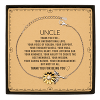 Load image into Gallery viewer, Uncle Sunflower Bracelet Custom, Message Card Gifts For Uncle Christmas Graduation Birthday Gifts for Men Women Uncle Thank you for Your unconditional love
