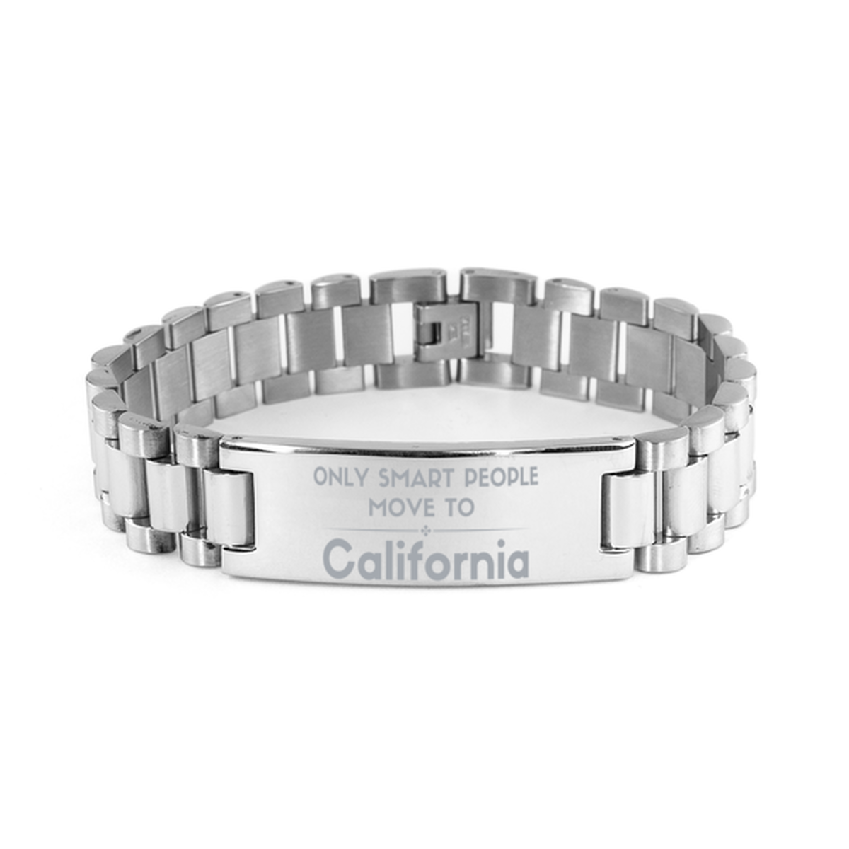 Only smart people move to California Ladder Stainless Steel Bracelet, Gag Gifts For California, Move to California Gifts for Friends Coworker Funny Saying Quote