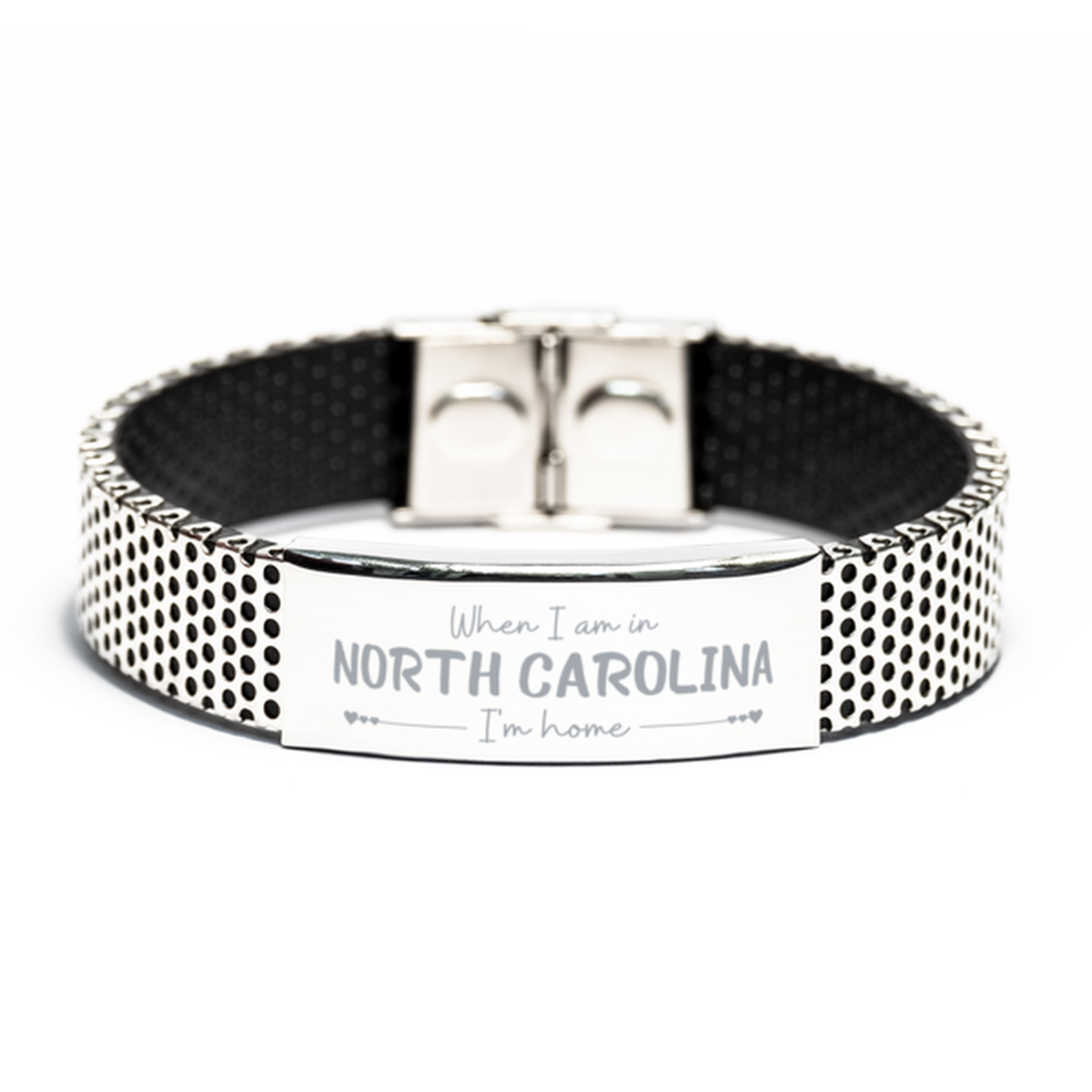 When I am in North Carolina I'm home Stainless Steel Bracelet, Cheap Gifts For North Carolina, State North Carolina Birthday Gifts for Friends Coworker