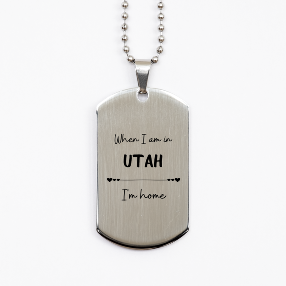 When I am in Utah I'm home Silver Dog Tag, Cheap Gifts For Utah, State Utah Birthday Gifts for Friends Coworker