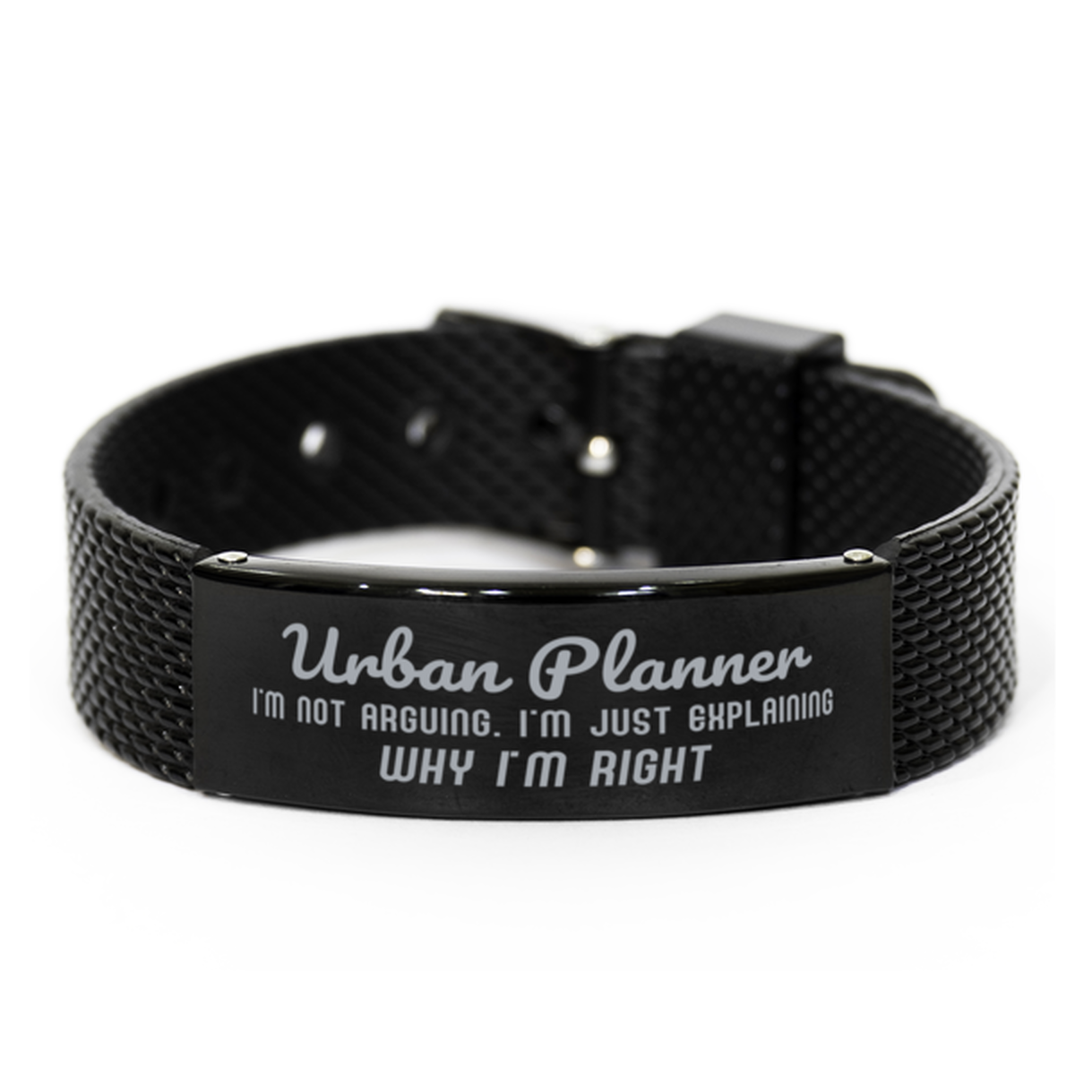 Urban Planner I'm not Arguing. I'm Just Explaining Why I'm RIGHT Black Shark Mesh Bracelet, Funny Saying Quote Urban Planner Gifts For Urban Planner Graduation Birthday Christmas Gifts for Men Women Coworker