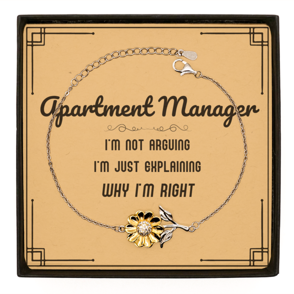 Apartment Manager Sunflower Bracelet - I'm Not Arguing Design | Graduation Gift