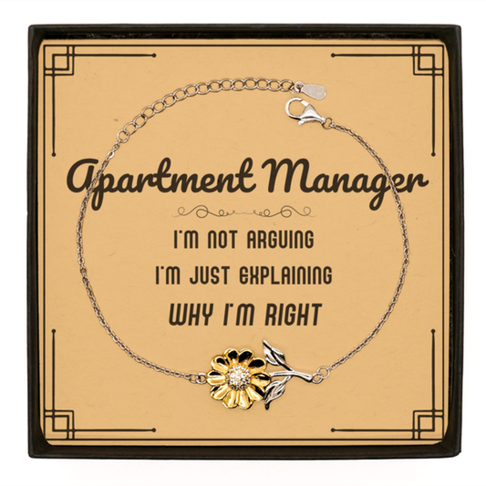 Apartment Manager Sunflower Bracelet - I'm Not Arguing Design | Graduation Gift