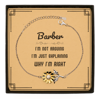 Load image into Gallery viewer, Barber Sunflower Bracelet - I&#39;m Not Arguing, Just Explaining | Funny Barber Gift
