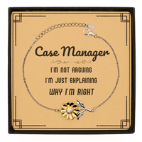 Load image into Gallery viewer, Case Manager Sunflower Bracelet - I&#39;m Not Arguing, I&#39;m Just Explaining | Graduation Gift

