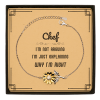 Load image into Gallery viewer, Chef Sunflower Bracelet - I&#39;m Not Arguing, I&#39;m Just Explaining | Birthday Gift
