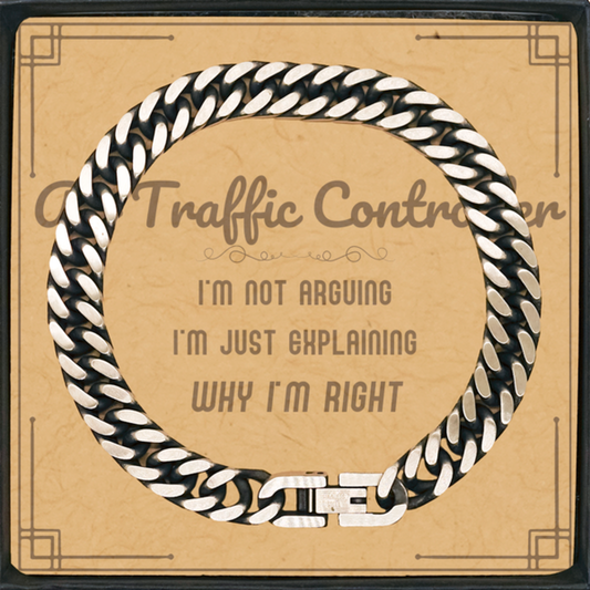 Air Traffic Controller Cuban Link Chain Bracelet - I'm Not Arguing, I'm Just Explaining | Graduation Gift