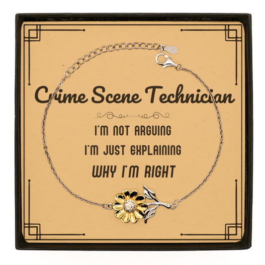 Crime Scene Technician Sunflower Bracelet - I'm Not Arguing, I'm Just Explaining | Graduation Gift