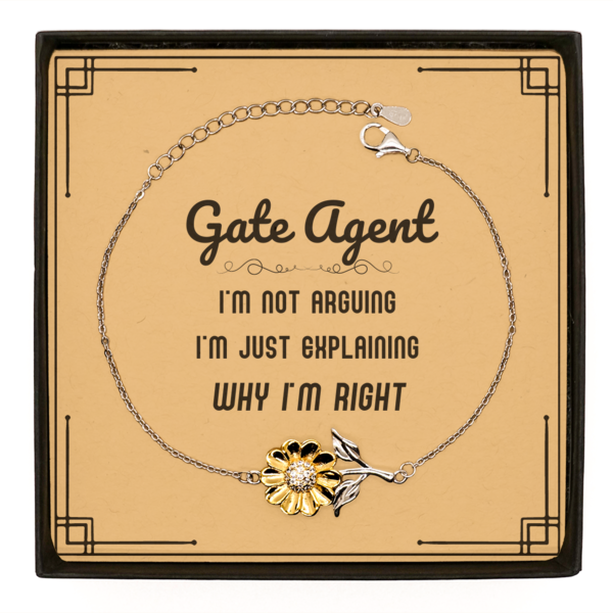 Gate Agent Sunflower Bracelet - I'm Not Arguing, Just Explaining | Graduation Gift