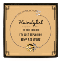 Load image into Gallery viewer, Hairstylist Sunflower Bracelet - I&#39;m Not Arguing, I&#39;m Just Explaining | Unique Gift for Hairstylists
